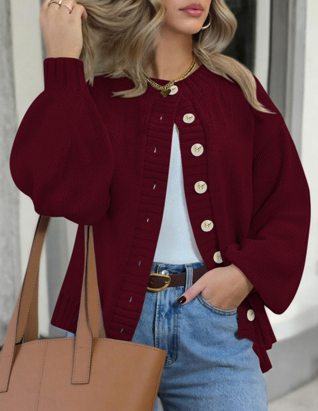 PRETTYGARDEN Women's Winter Cardigan Sweaters Trendy Chunky Knit Long Sleeve Button Up Casual Warm Fall Jackets Coats