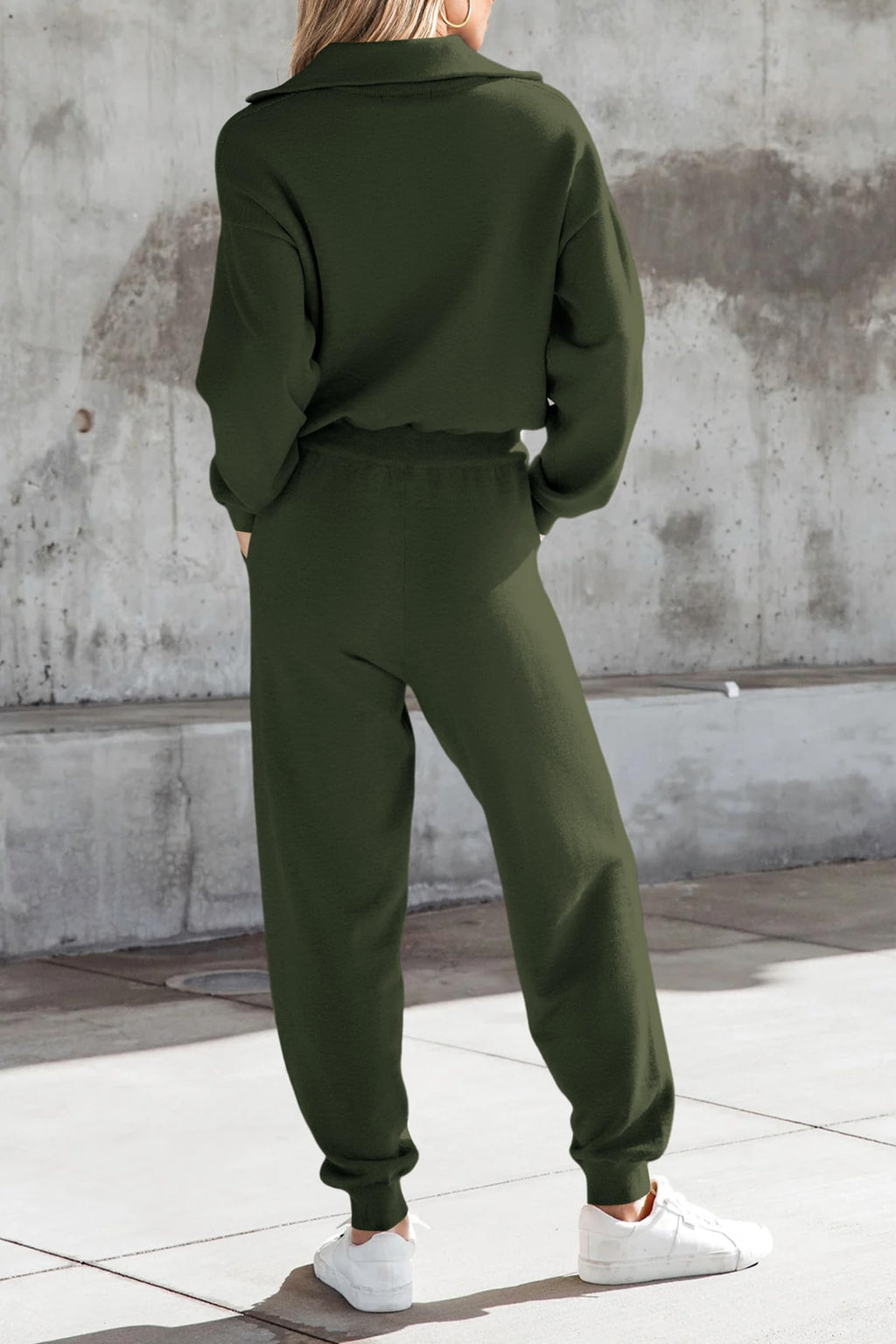 PRETTYGARDEN Women's 2 Piece Sweater Set Pullover Zip Up Sweatshirt Jogger Sweatpants Tracksuit Casual Outfit