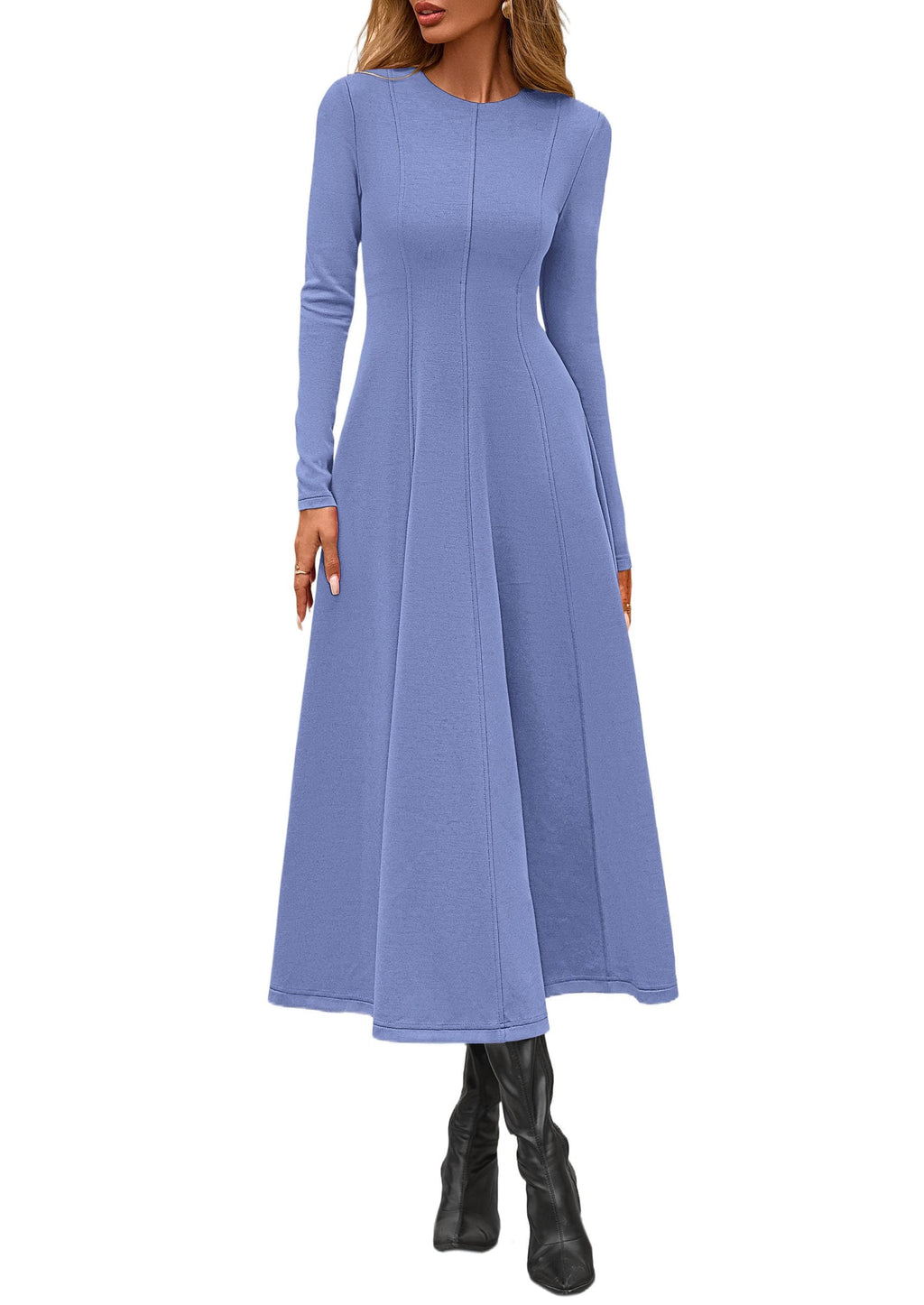 PRETTYGARDEN Cocktail Dresses for Women  Elegant Classy Fall Long Sleeve Midi A Line Flowy Modest Winter Party Dress
