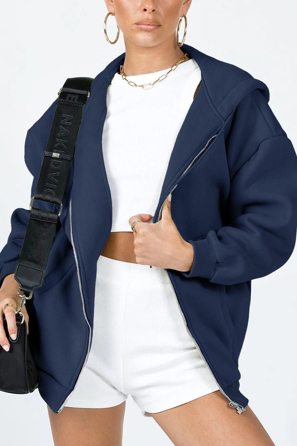 PRETTYGARDEN Women's Zip Up Y2K Hoodies Casual Long Sleeve Sweatshirts Fall Spring Track Jackets with Pockets