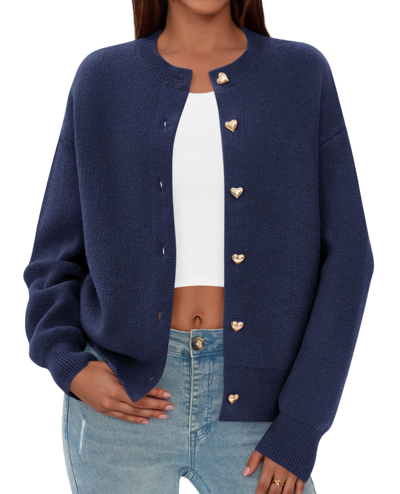 PRETTYGARDEN Cardigan for Women Fall Fashion Long Sleeve Trendy Button Down Work Office Sweaters Cute Winter Jacket