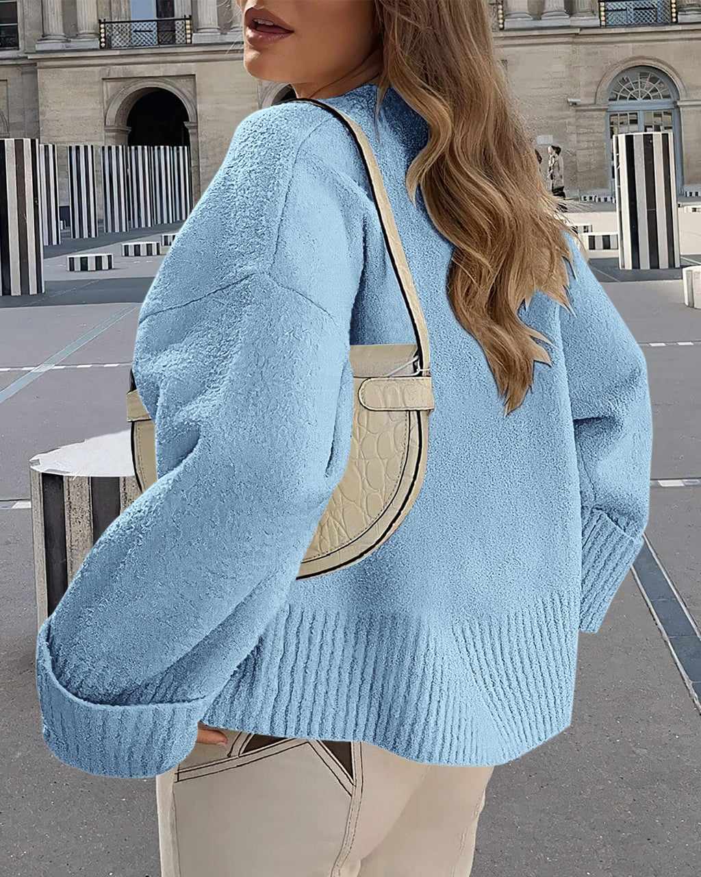 PRETTYGARDEN Women's Fall Oversized Sweaters Casual Crewneck Pullover Long Sleeve Fuzzy Chunky Knit Tops Blouse