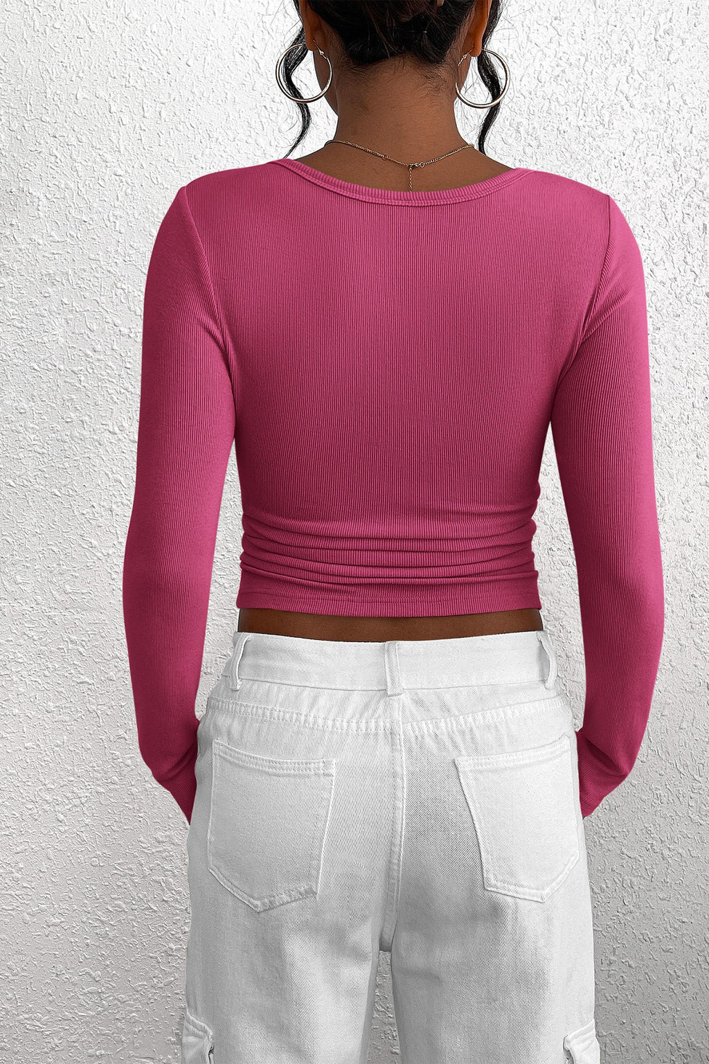 PRETTYGARDEN Women's Fall Long Sleeve Henley T Shirts Button Ribbed Knit Slim Fit Basic Tops Blouse Casual Outfits