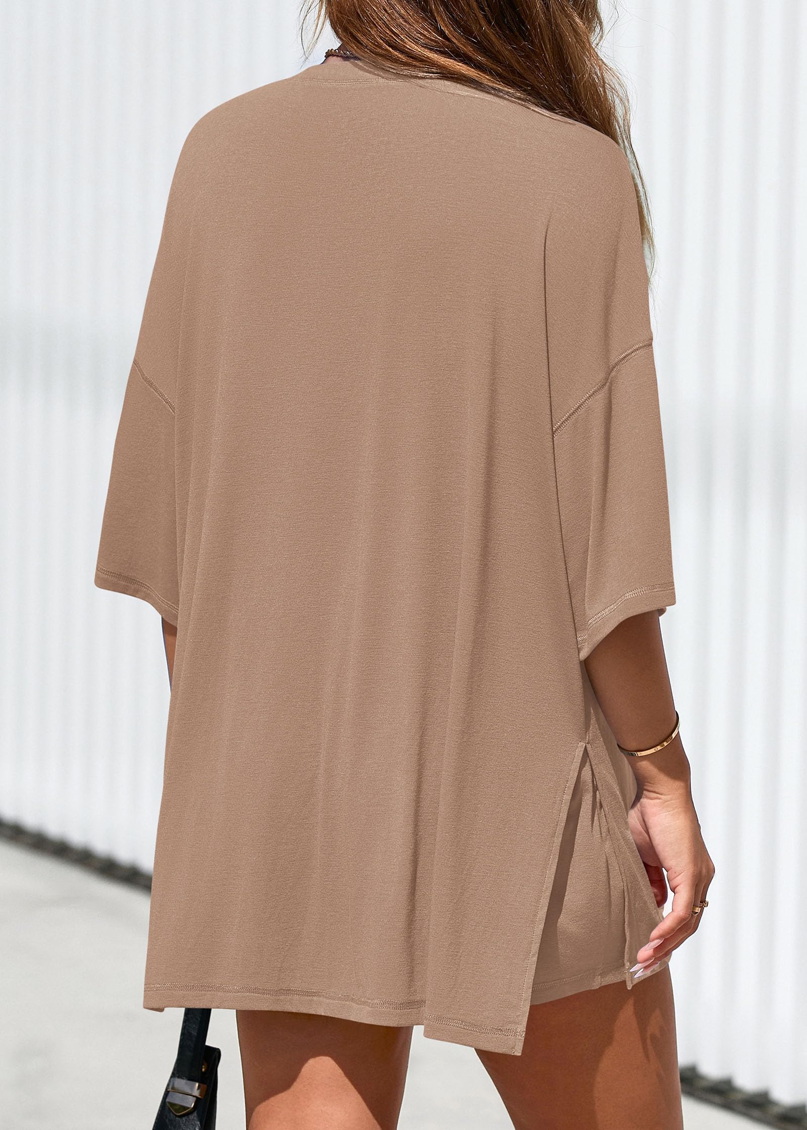 FreshPretty 2 Piece Sets for Women Summer Lounge Sets Casual Oversized Tshirts Shorts Matching Airport Travel Outfits Postpartum