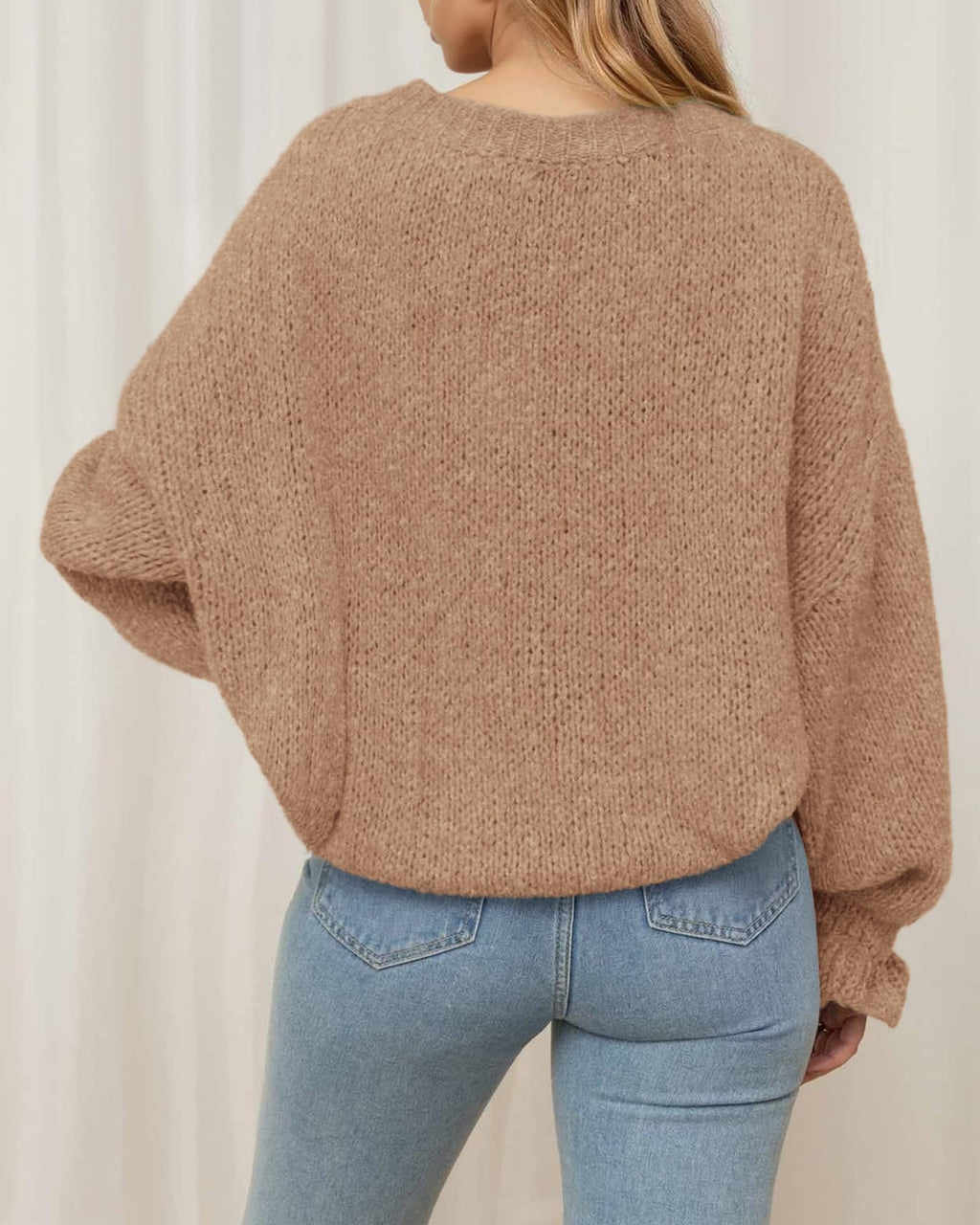 BTFBM Women's Oversized Sweater Crewneck Fall Winter Long Sleeve Fuzzy Warn Knit Pullover Sweaters Trendy Outfits