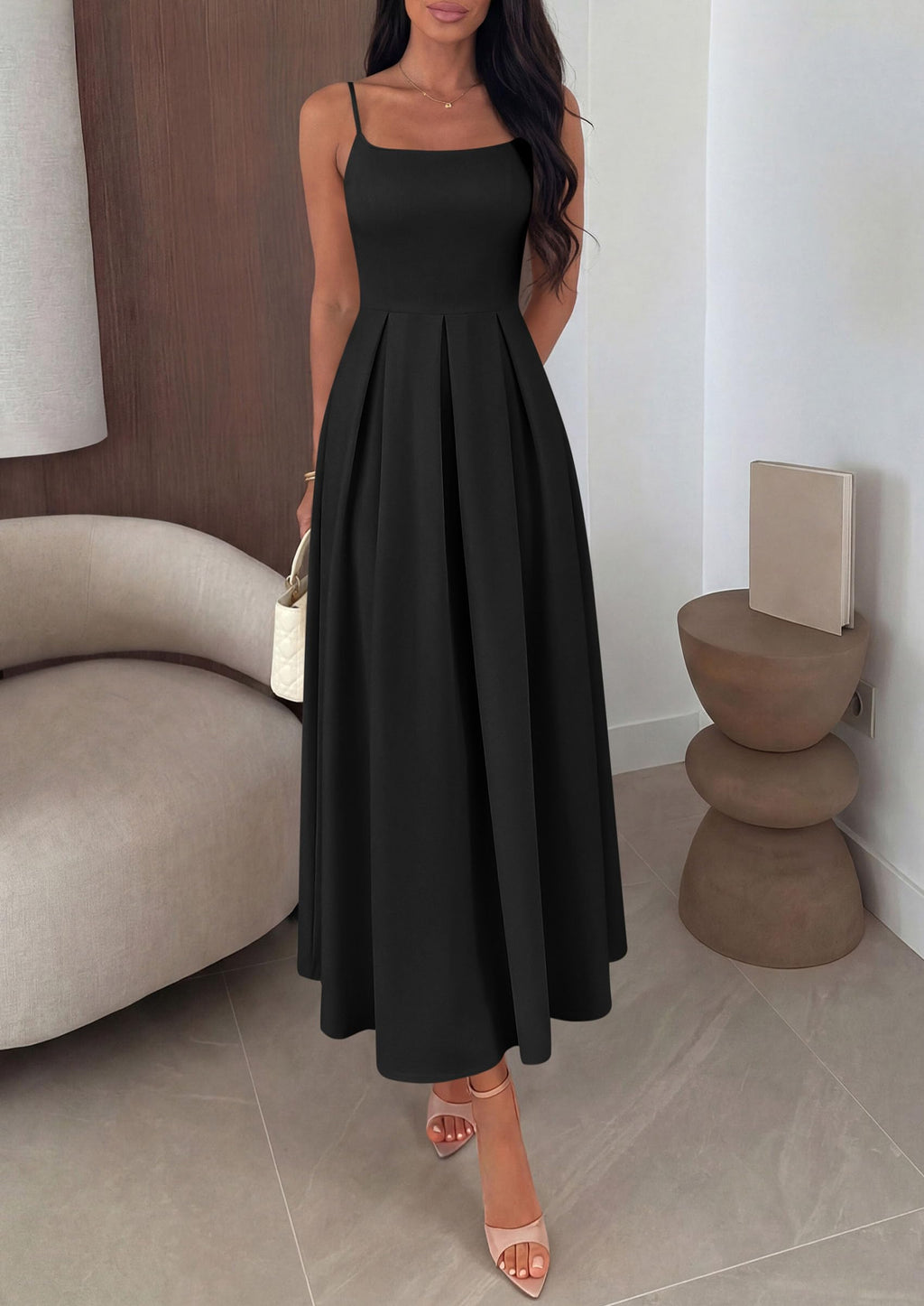 PRETTYGARDEN Cocktail Dresses for Women  Spring Elegant Ruffle A Line Long Flowy Summer Formal Wedding Guest Maxi Dress