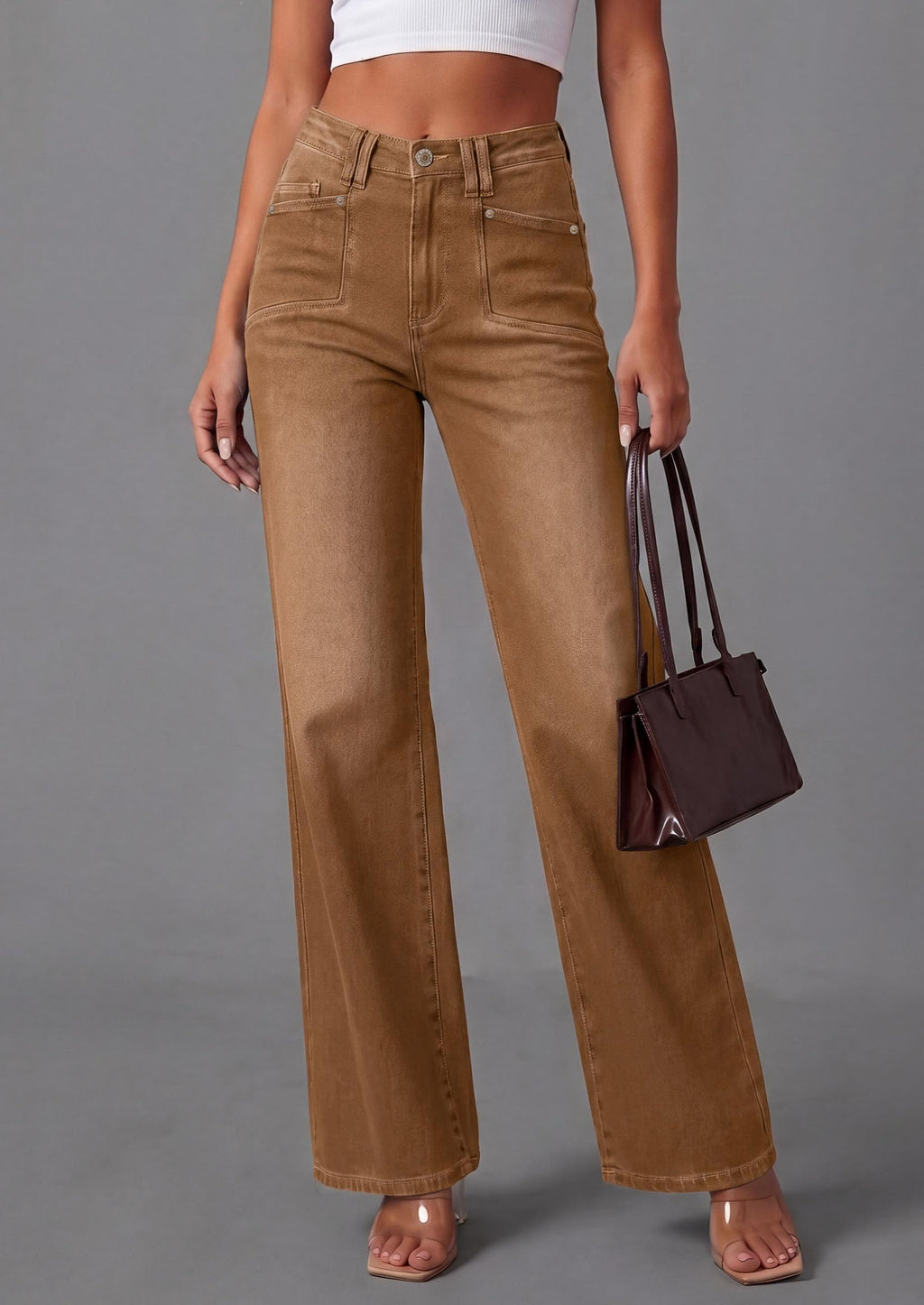 PRETTYGARDEN High Waisted Wide Leg Jeans for Women 2026 Trendy | Classic Straight Baggy Fit, Stretchy Denim Pants with Pockets, Casual Daily Work Going Out, All Season Wear