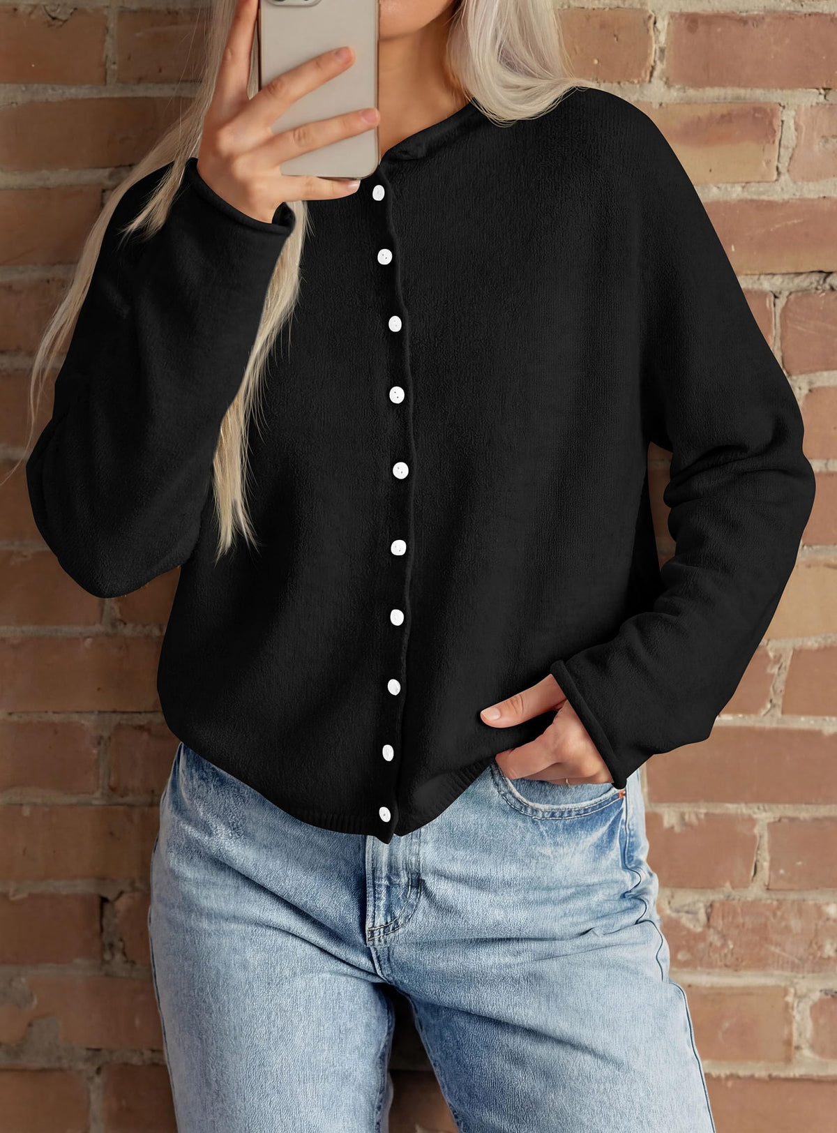 PRETTYGARDEN Button Up Cardigan for Women Knit Oversized Fall Sweaters