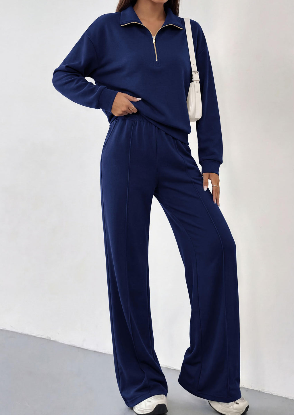 PRETTYGARDEN Women's Lounge Sets 2 Piece Outfits Sweatsuits | Half Zip Pullover Sweatshirts, Wide Leg Pants Pockets, Matching Workout Tracksuits, Airport Travel Resort Wear, Fall Clothes