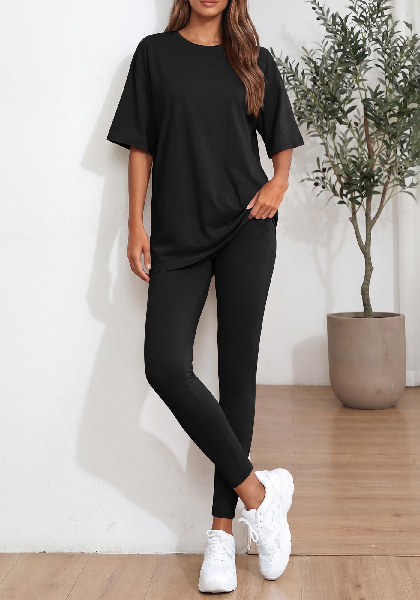 BTFBM Two Piece Lounge Set Women Spring Casual Oversized Shirts Leggings Matching Workout Airport Travel Outfits