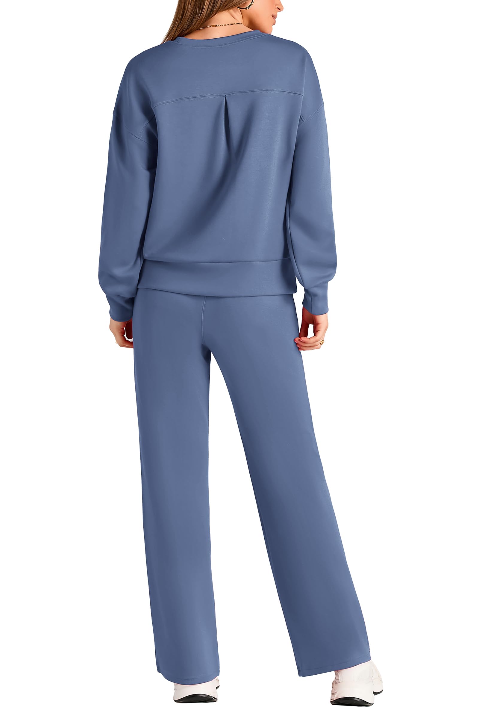 PRETTYGARDEN Womens 2 Piece Outfits Fall Long Sleeve Sweatshirt Wide Leg Pants Lounge Sets Winter Sweatsuits Tracksuit