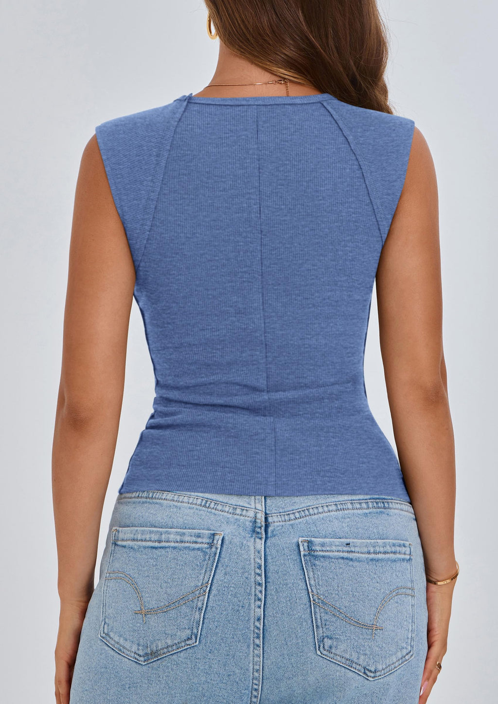 PRETTYGARDEN Women's Ribbed Tank Tops Summer Cap Sleeve Slim Fitted Knit Basic Casual Tee Shirts Trendy Fashion Clothes