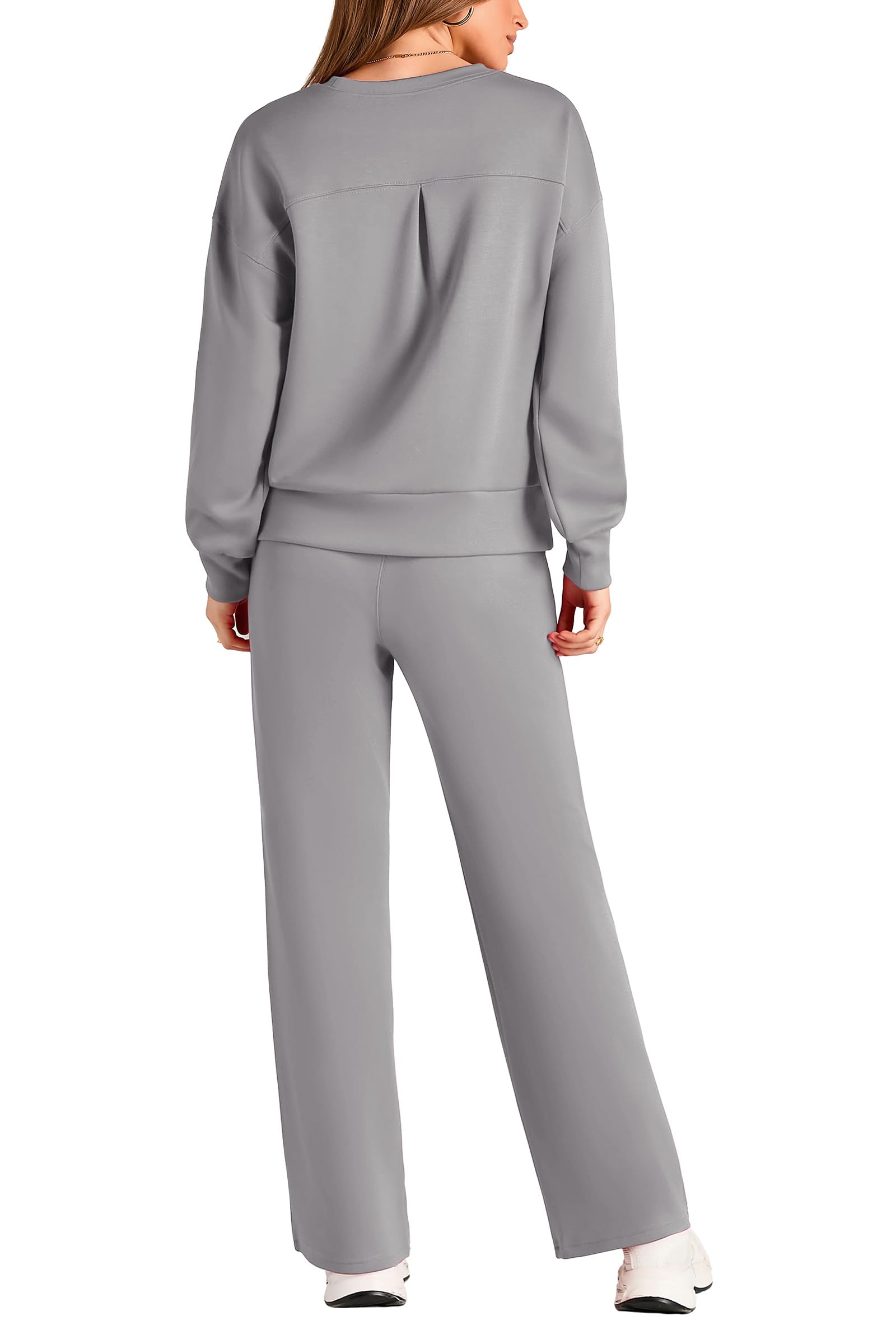 PRETTYGARDEN Womens 2 Piece Outfits Fall Long Sleeve Sweatshirt Wide Leg Pants Lounge Sets Winter Sweatsuits Tracksuit