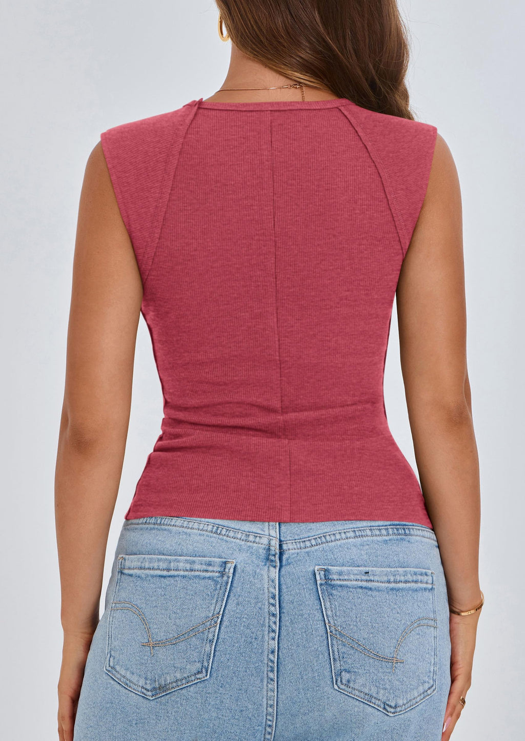 PRETTYGARDEN Women's Ribbed Tank Tops Summer Cap Sleeve Slim Fitted Knit Basic Casual Tee Shirts Trendy Fashion Clothes