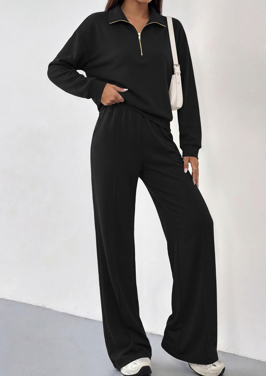 PRETTYGARDEN Women's Lounge Sets 2 Piece Outfits Sweatsuits | Half Zip Pullover Sweatshirts, Wide Leg Pants Pockets, Matching Workout Tracksuits, Airport Travel Resort Wear, Fall Clothes