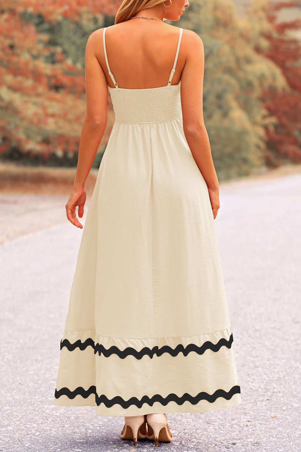 PRETTYGARDEN Women's Summer Flowy Maxi Dress Casual Sleeveless Spaghetti Strap Ruffle Beach Long Dresses