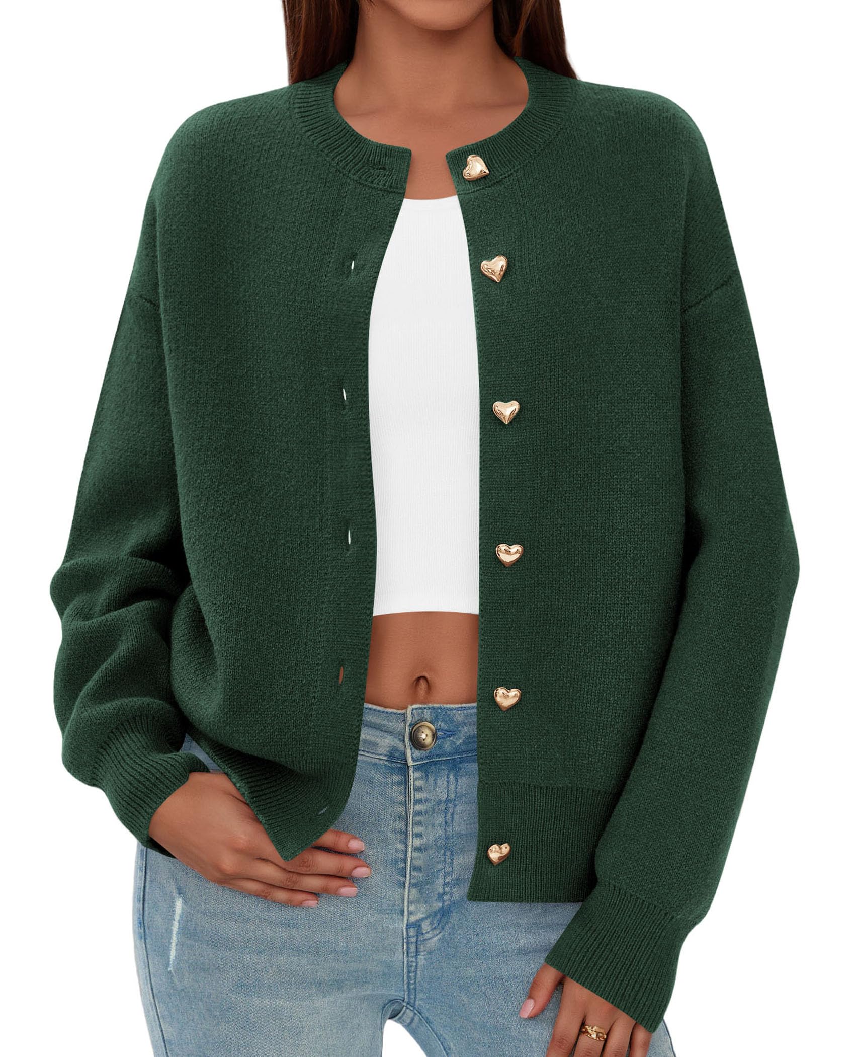 PRETTYGARDEN Cardigan for Women Fall Fashion Long Sleeve Trendy Button Down Work Office Sweaters Cute Winter Jacket