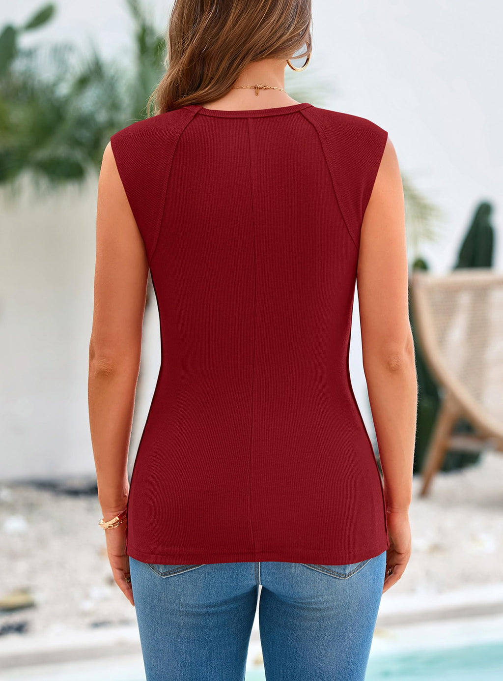 PRETTYGARDEN Women's Ribbed Tank Tops Summer Cap Sleeve Slim Fitted Knit Basic Casual Tee Shirts Trendy Fashion Clothes
