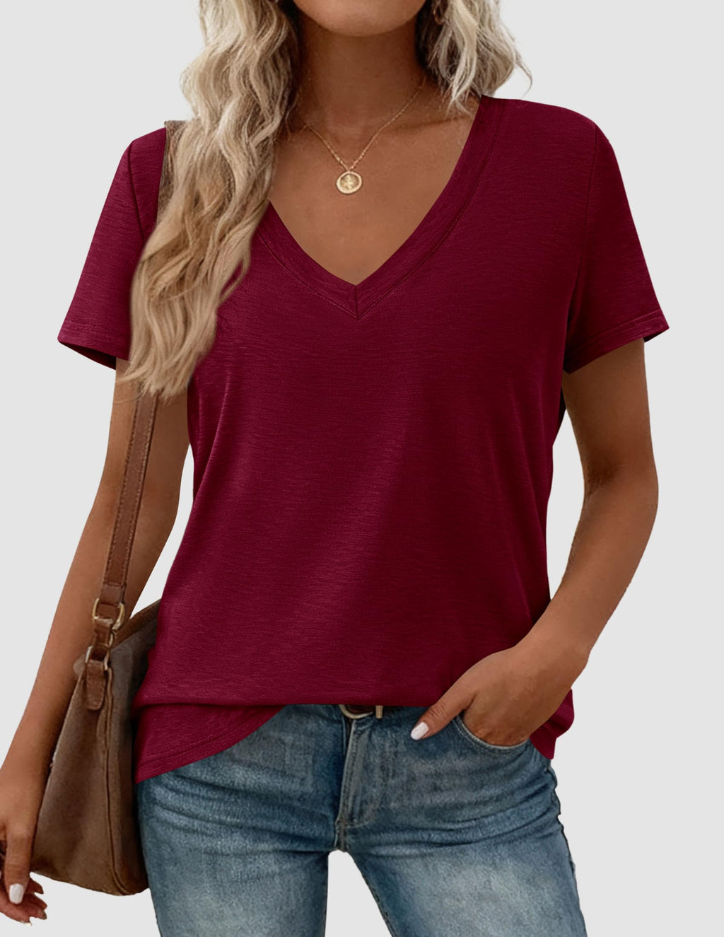 PRETTYGARDEN Womens Tops Short Sleeve Oversized Tshirts Shirts Summer Casual V Neck Loose Basic Tees Spring Tunic Blouse