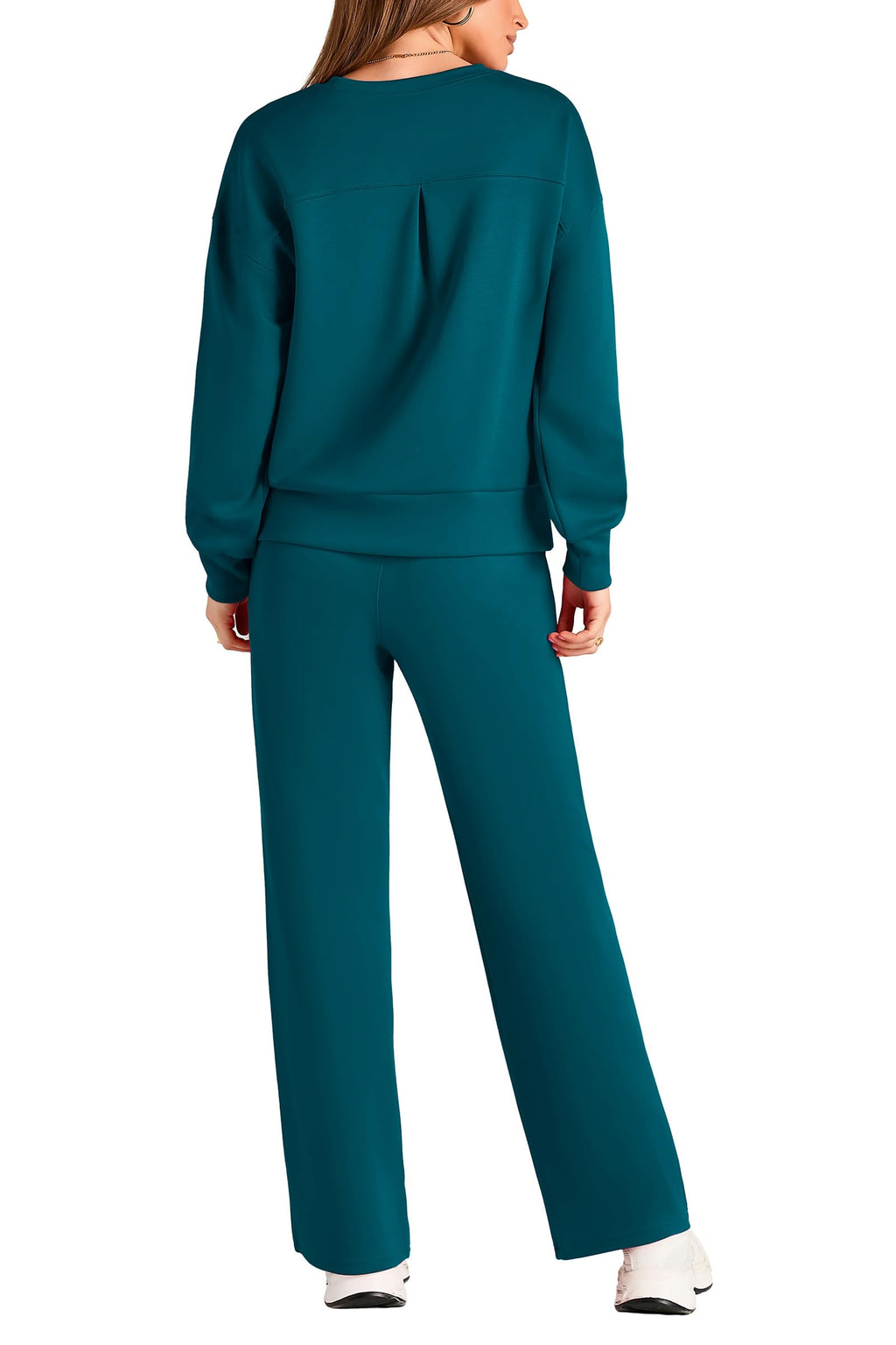 PRETTYGARDEN Womens 2 Piece Outfits Fall Long Sleeve Sweatshirt Wide Leg Pants Lounge Sets Winter Sweatsuits Tracksuit