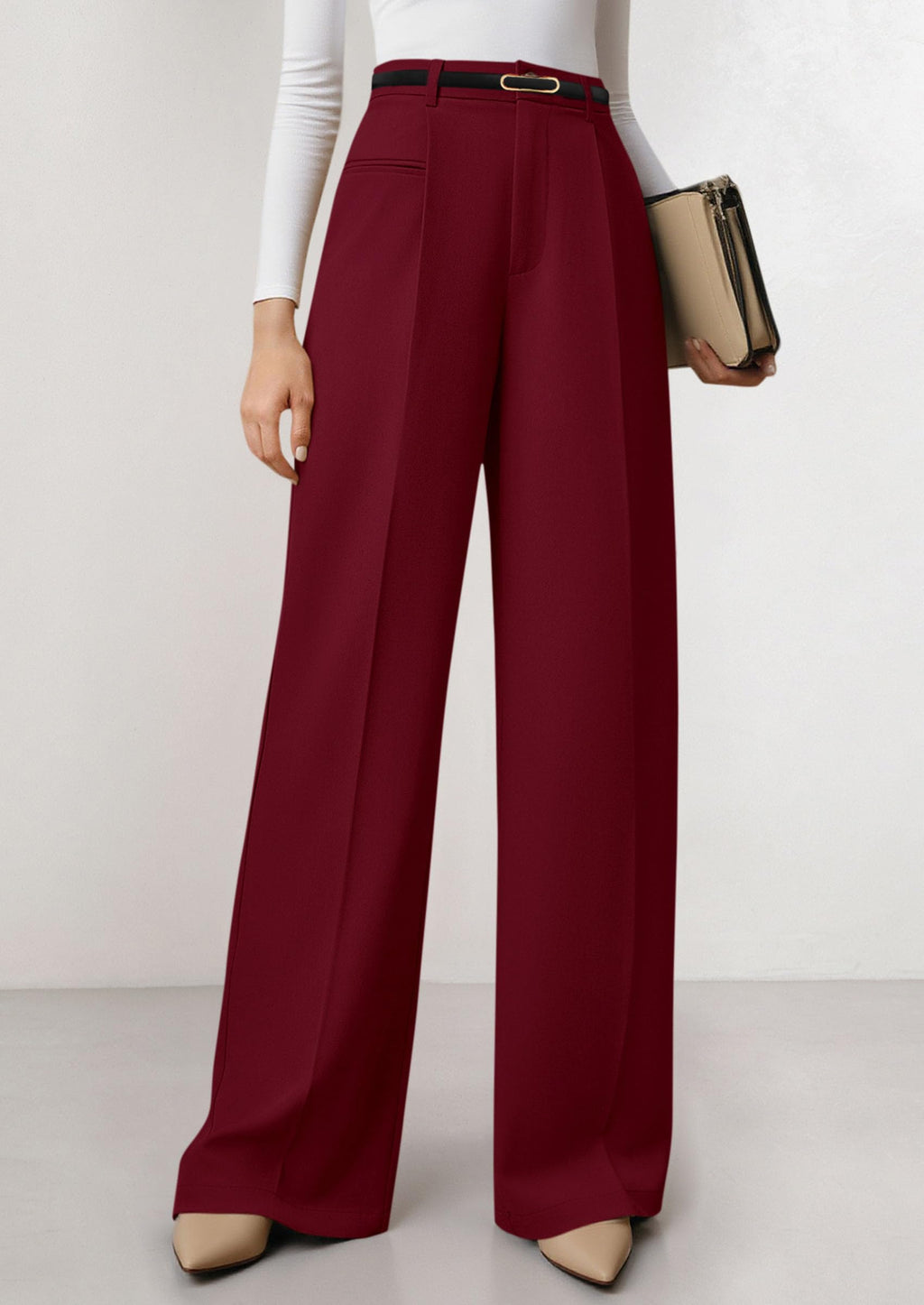 PRETTYGARDEN Womens Wide Leg Dress Pants Business Casual Flowy Work Palazzo Pants High Waisted Slacks Trousers