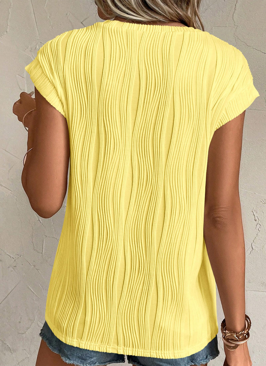 PRETTYGARDEN Blouses for Women Dressy Casual Spring Summer Business Office Tops Cap Sleeve Textured Cute Work Shirt