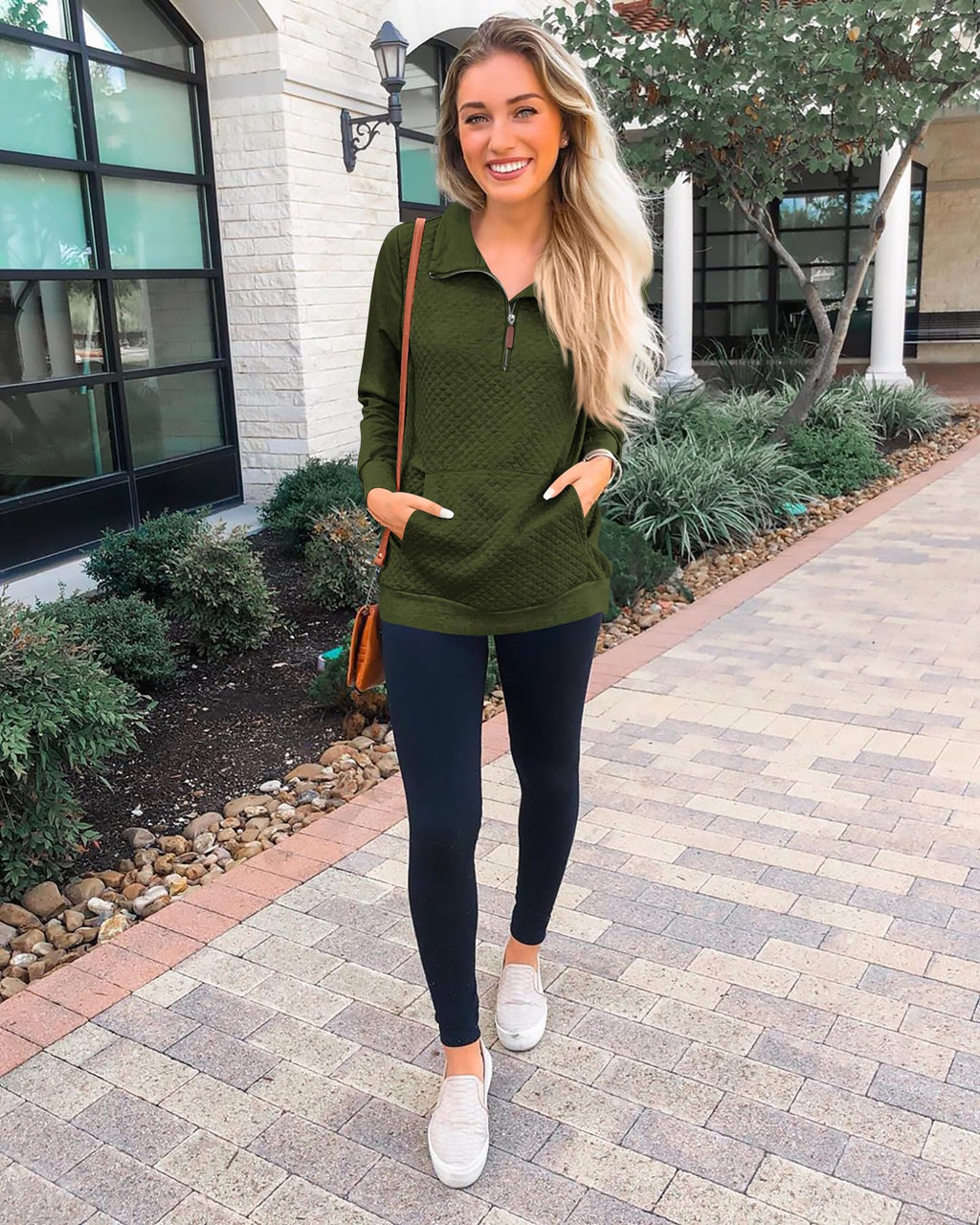 BTFBM Women Fashion Quilted Pattern Lightweight Zipper Long Sleeve Plain Casual Ladies Sweatshirts Pullovers Shirts Tops