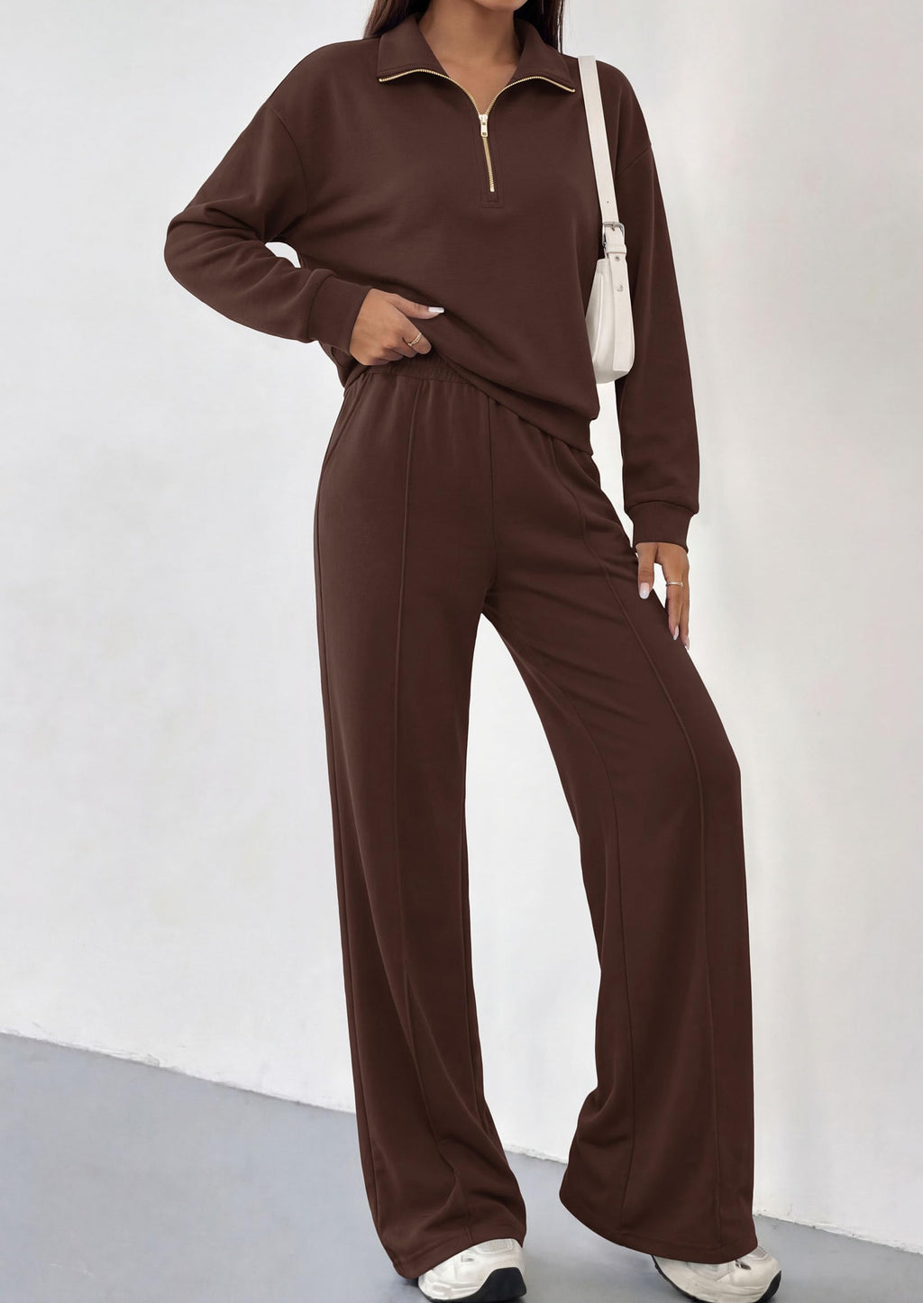PRETTYGARDEN Women's Lounge Sets 2 Piece Outfits Sweatsuits | Half Zip Pullover Sweatshirts, Wide Leg Pants Pockets, Matching Workout Tracksuits, Airport Travel Resort Wear, Fall Clothes