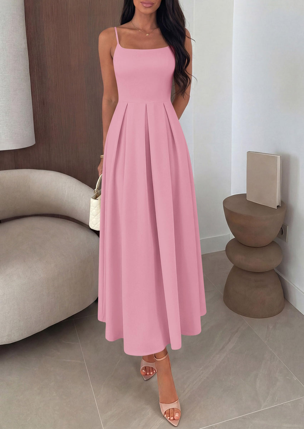 PRETTYGARDEN Cocktail Dresses for Women  Spring Elegant Ruffle A Line Long Flowy Summer Formal Wedding Guest Maxi Dress