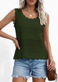 PRETTYGARDEN Womens Crochet Tank Tops Summer Spring Boho Sleeveless Cute Knit Sweater Vest Trendy Beach