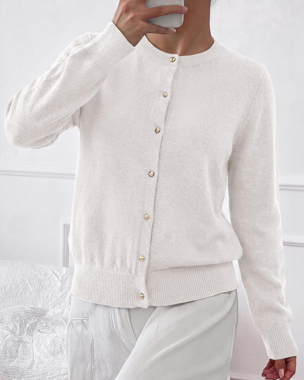 BTFBM Button Cardigan Sweaters for Women Fall Clothes Ribbed Knit Open Front Cardigan, Long Sleeve Sweater, Cozy Soft Stretchy Outerwear, Relaxed Fit, Trendy Winter Outfits