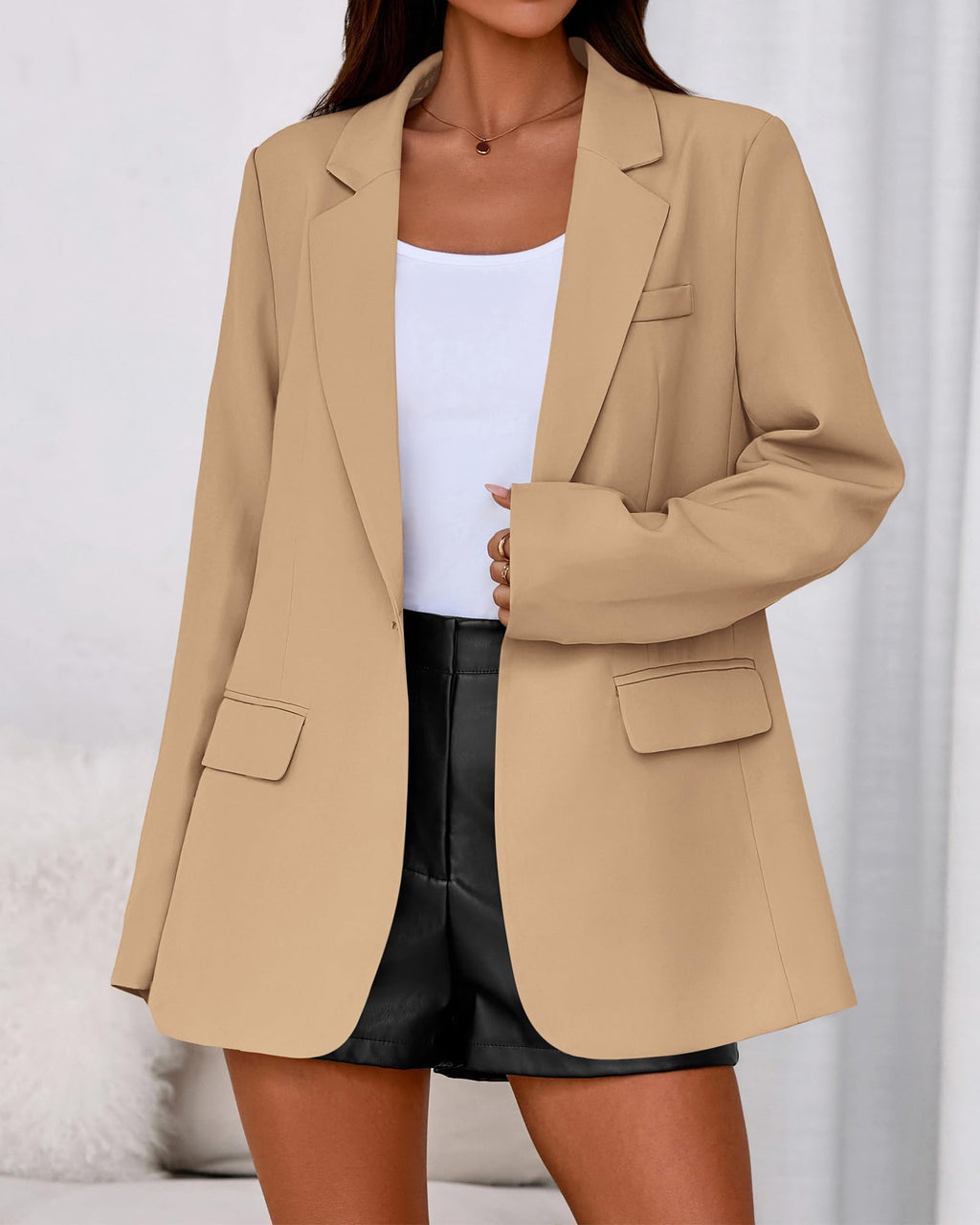 BTFBM Blazers for Women Spring Business Casual Clothes Open Front Oversized Winter Coats Work Office Suit Jackets