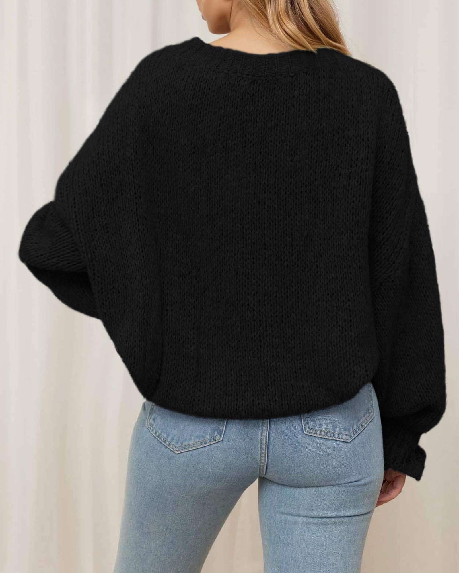 BTFBM Women's Oversized Sweater Crewneck Fall Winter Long Sleeve Fuzzy Warn Knit Pullover Sweaters Trendy Outfits