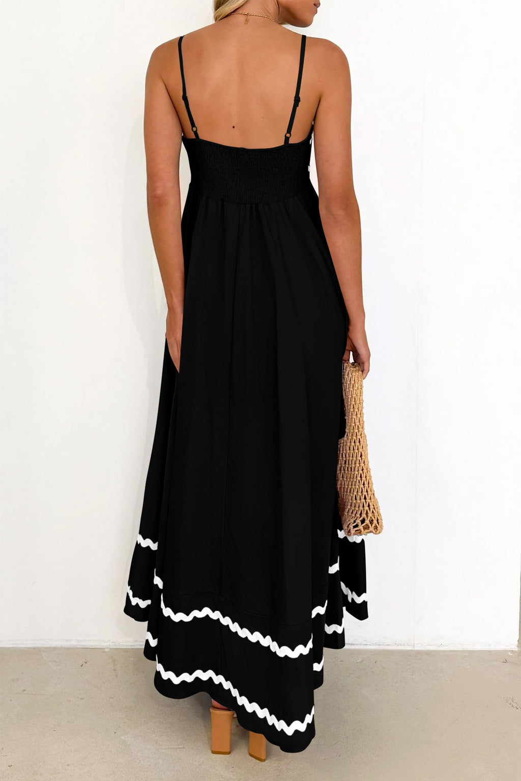 PRETTYGARDEN Women's Summer Flowy Maxi Dress Casual Sleeveless Spaghetti Strap Ruffle Beach Long Dresses