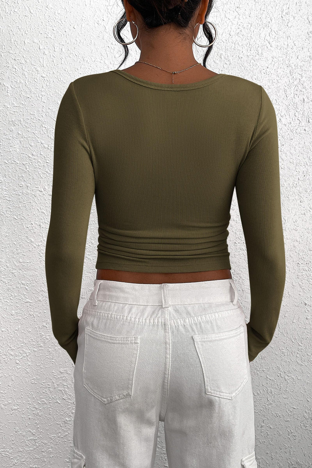 PRETTYGARDEN Women's Fall Long Sleeve Henley T Shirts Button Ribbed Knit Slim Fit Basic Tops Blouse Casual Outfits