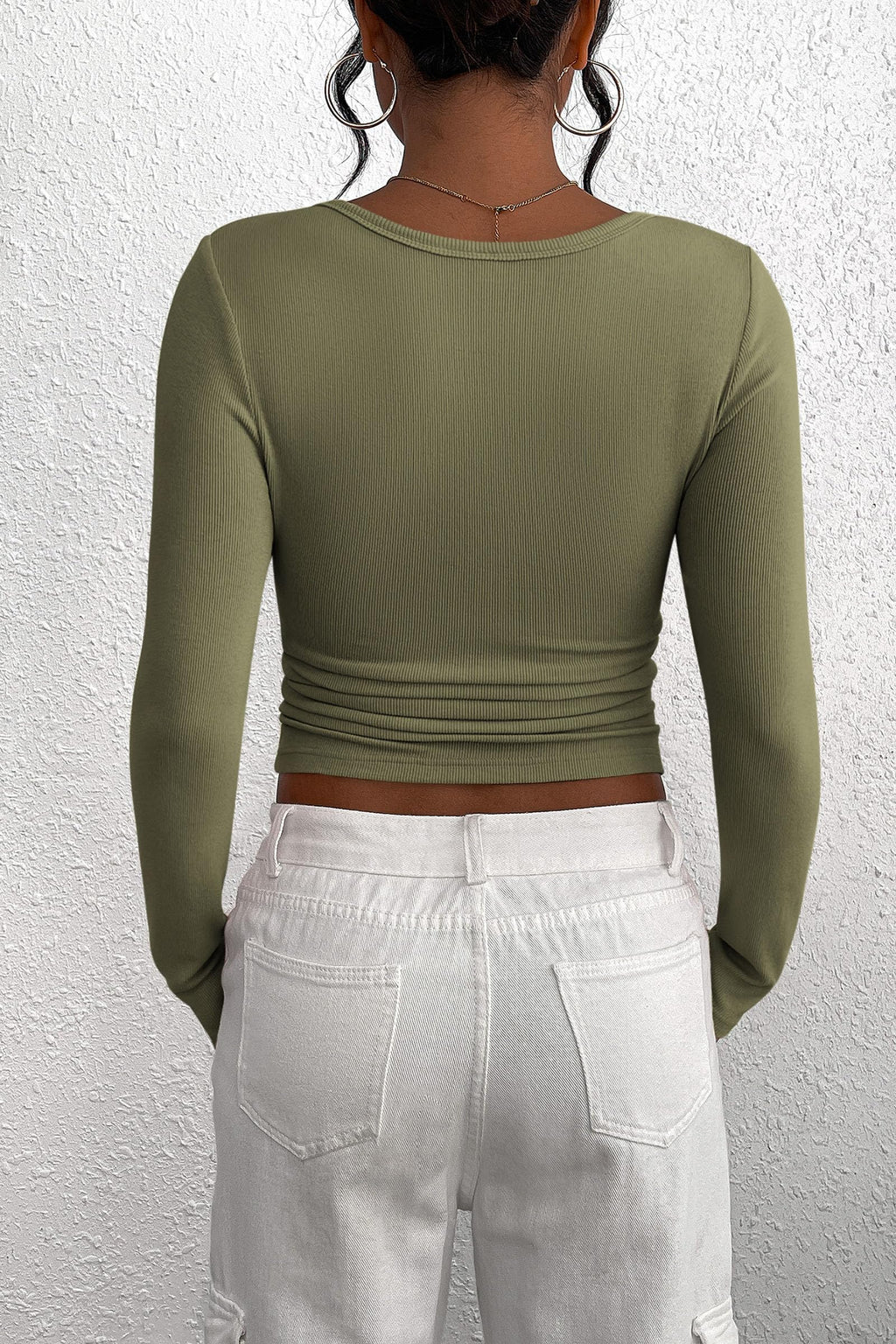 PRETTYGARDEN Women's Fall Long Sleeve Henley T Shirts Button Ribbed Knit Slim Fit Basic Tops Blouse Casual Outfits