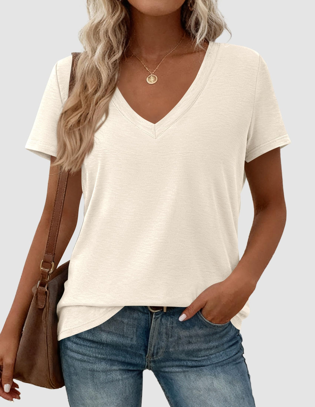 PRETTYGARDEN Womens Tops Short Sleeve Oversized Tshirts Shirts Summer Casual V Neck Loose Basic Tees Spring Tunic Blouse