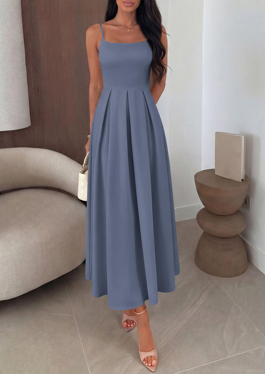 PRETTYGARDEN Cocktail Dresses for Women  Spring Elegant Ruffle A Line Long Flowy Summer Formal Wedding Guest Maxi Dress