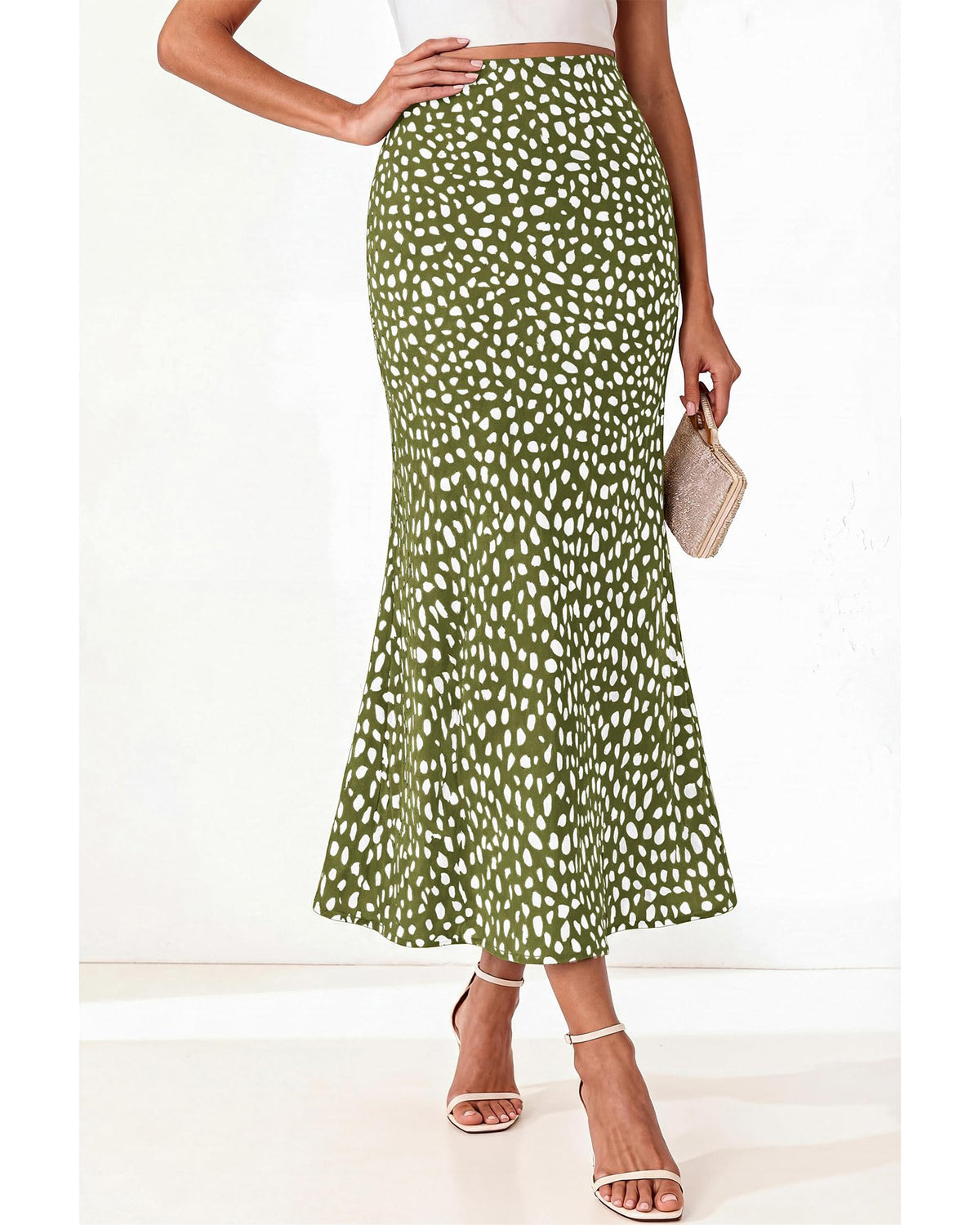 BTFBM Satin Skirts for Women Trendy Spring Summer High Waisted Leopard Print Cocktail Wedding Long Silk Midi Skirt