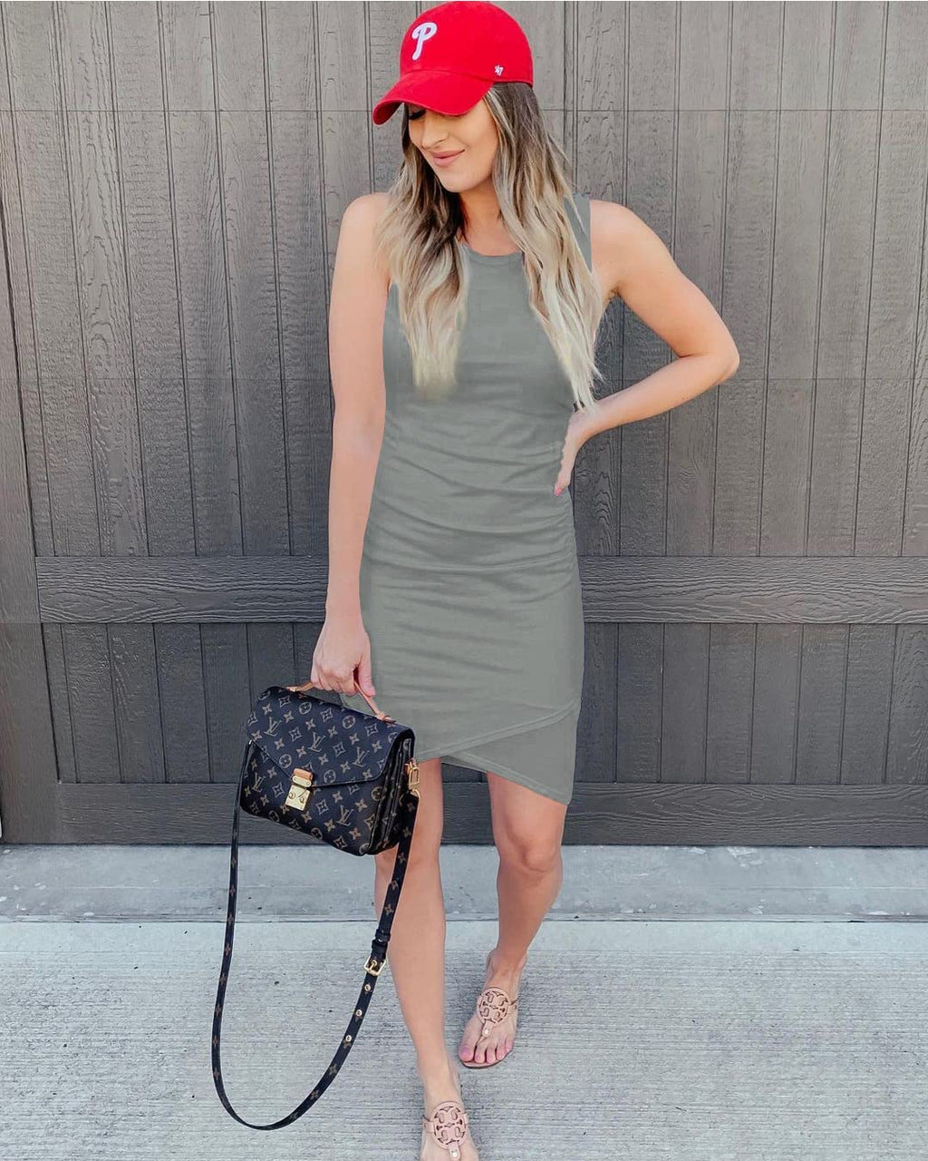 FreshPretty Women Summer Dresses Sleeveless Tank Ruched Bodycon Sundresses for Women Party Beach Mini Casual Spring Dress