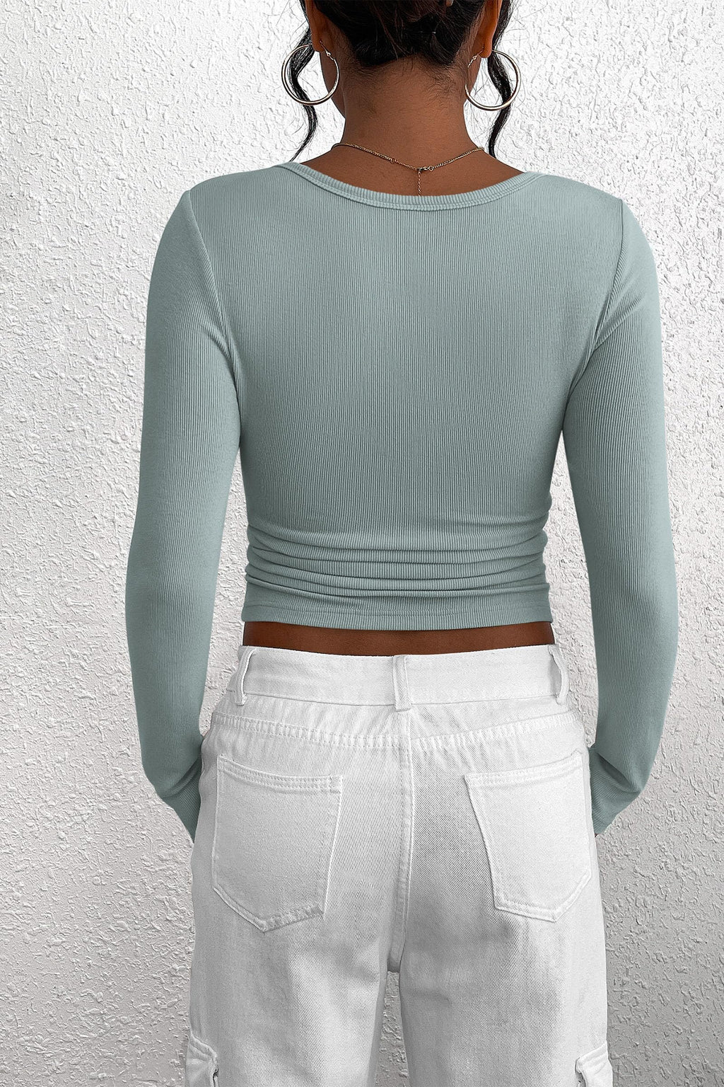 PRETTYGARDEN Women's Fall Long Sleeve Henley T Shirts Button Ribbed Knit Slim Fit Basic Tops Blouse Casual Outfits