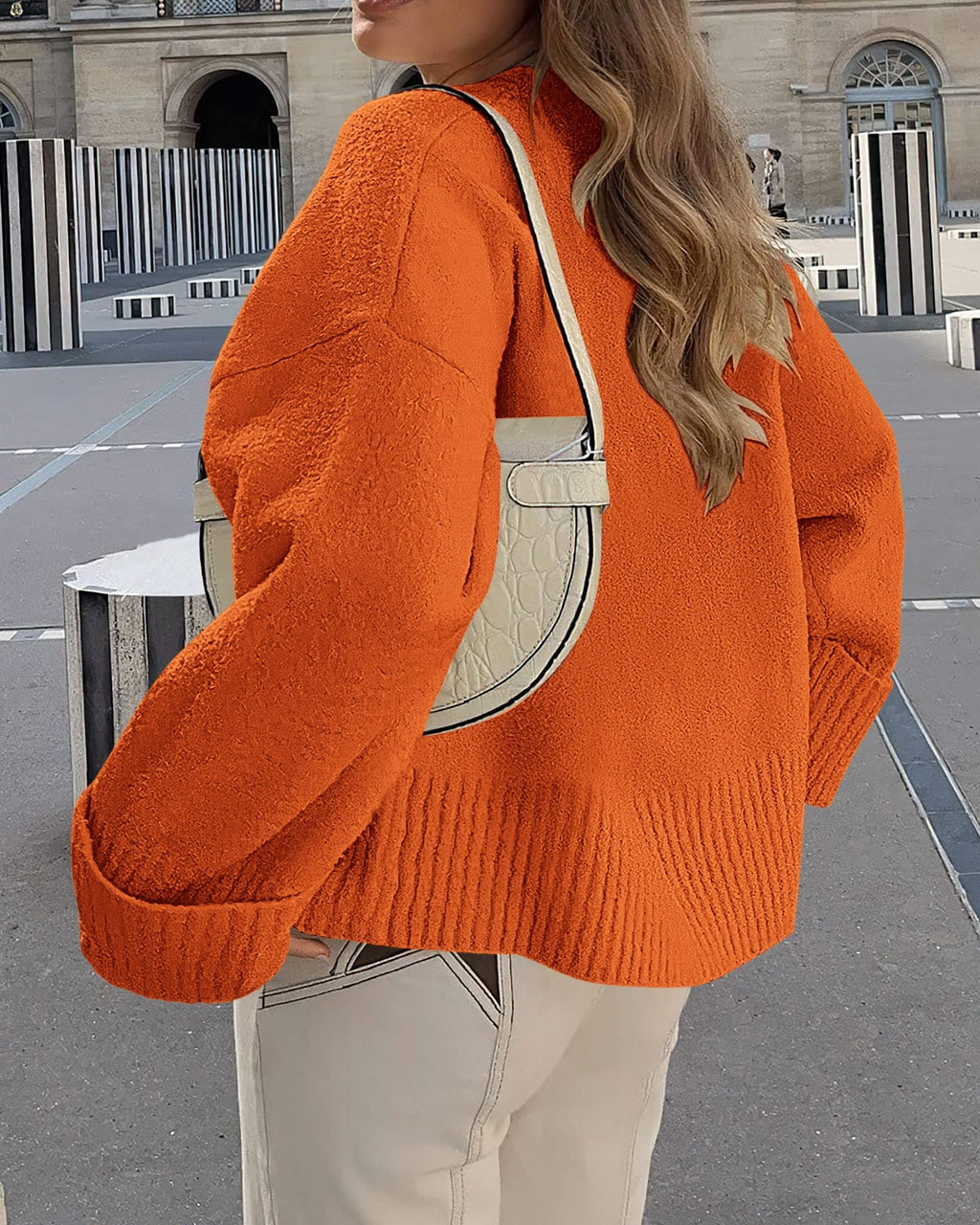 PRETTYGARDEN Women's Fall Oversized Sweaters Casual Crewneck Pullover Long Sleeve Fuzzy Chunky Knit Tops Blouse