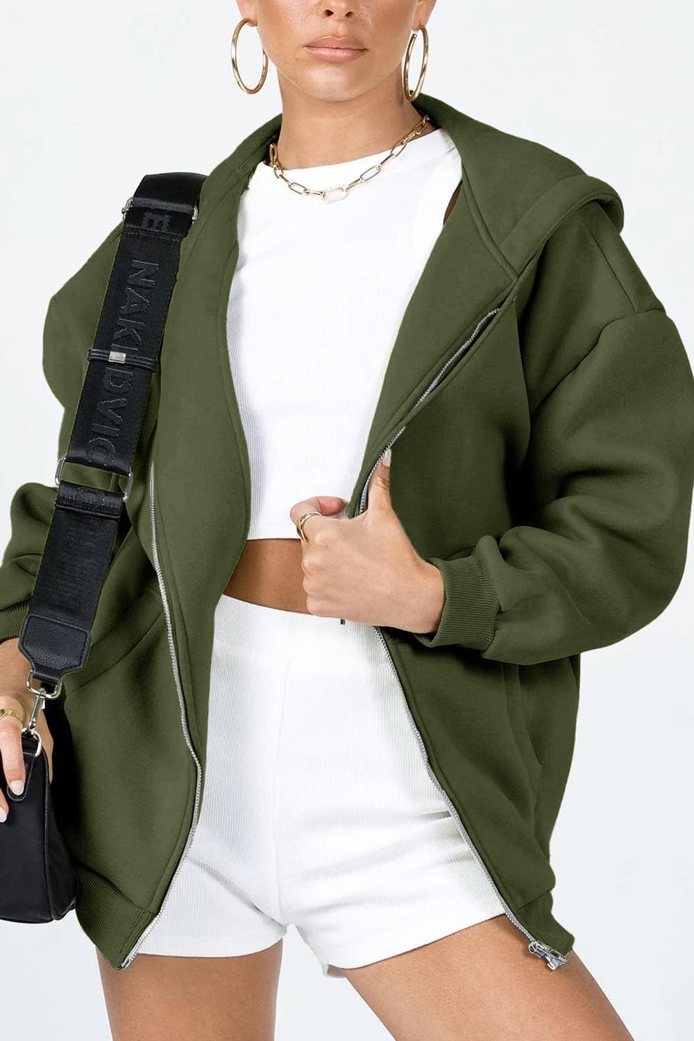 PRETTYGARDEN Women's Zip Up Y2K Hoodies Casual Long Sleeve Sweatshirts Fall Spring Track Jackets with Pockets