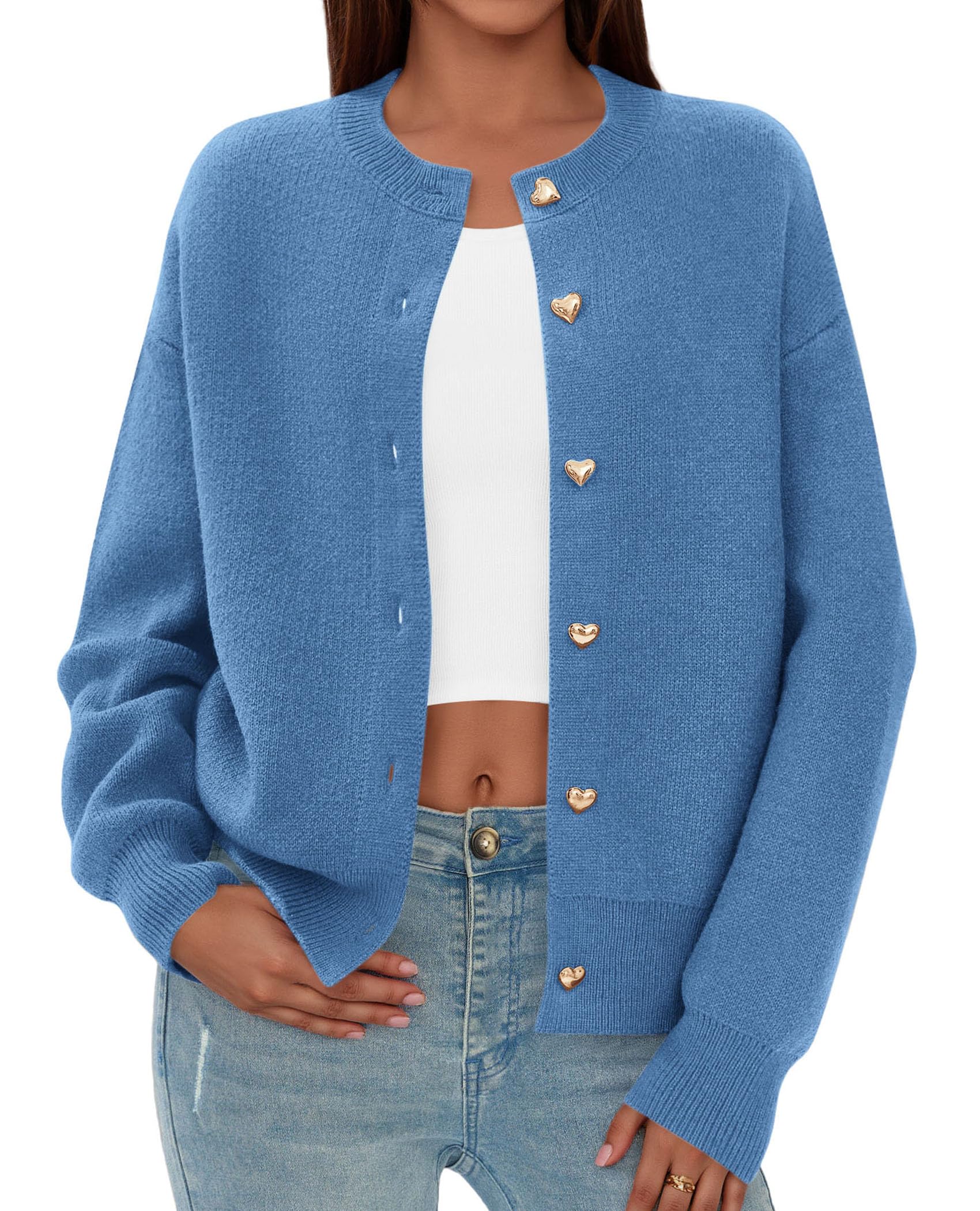 PRETTYGARDEN Cardigan for Women Fall Fashion Long Sleeve Trendy Button Down Work Office Sweaters Cute Winter Jacket