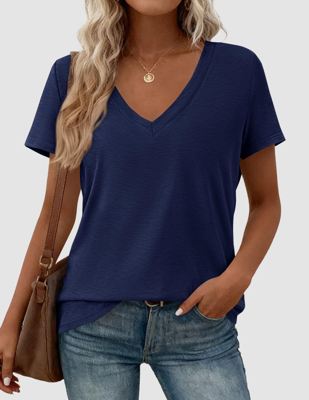 PRETTYGARDEN Womens Tops Short Sleeve Oversized Tshirts Shirts Summer Casual V Neck Loose Basic Tees Spring Tunic Blouse