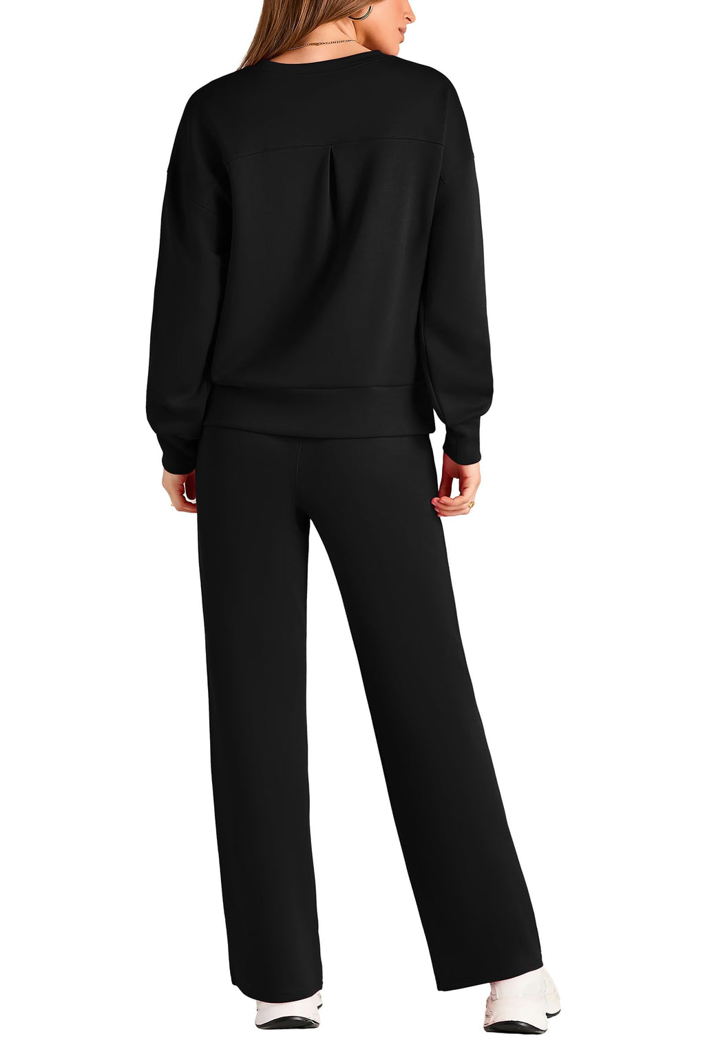 PRETTYGARDEN Womens 2 Piece Outfits Fall Long Sleeve Sweatshirt Wide Leg Pants Lounge Sets Winter Sweatsuits Tracksuit