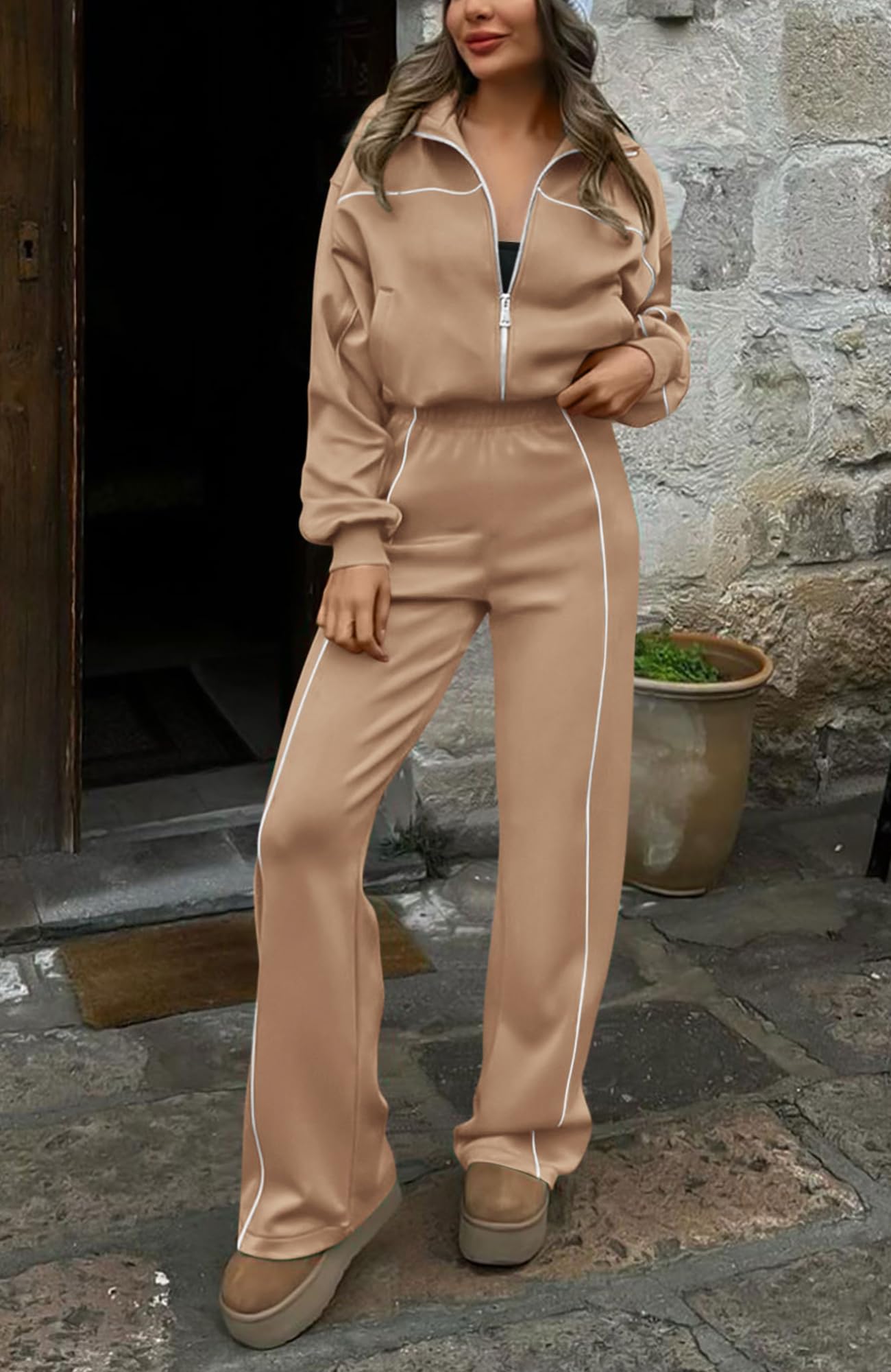 FreshPretty Womens Long Sleeve T Shirts Fall Clothes Ribbed Slim Fit Y2K Boat Neck Casual Going Out Tops Workout Outfits