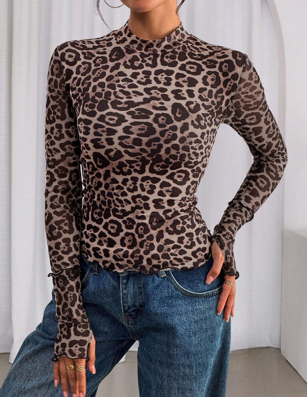 PRETTYGARDEN Womens Fall Mesh Floral Blouses Long Sleeve Going Out Tops Slim Fitted Shirts Date Night Outfits