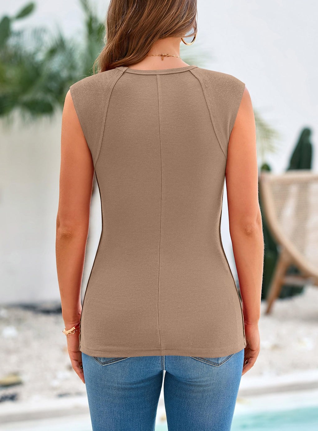 PRETTYGARDEN Women's Ribbed Tank Tops Summer Cap Sleeve Slim Fitted Knit Basic Casual Tee Shirts Trendy Fashion Clothes