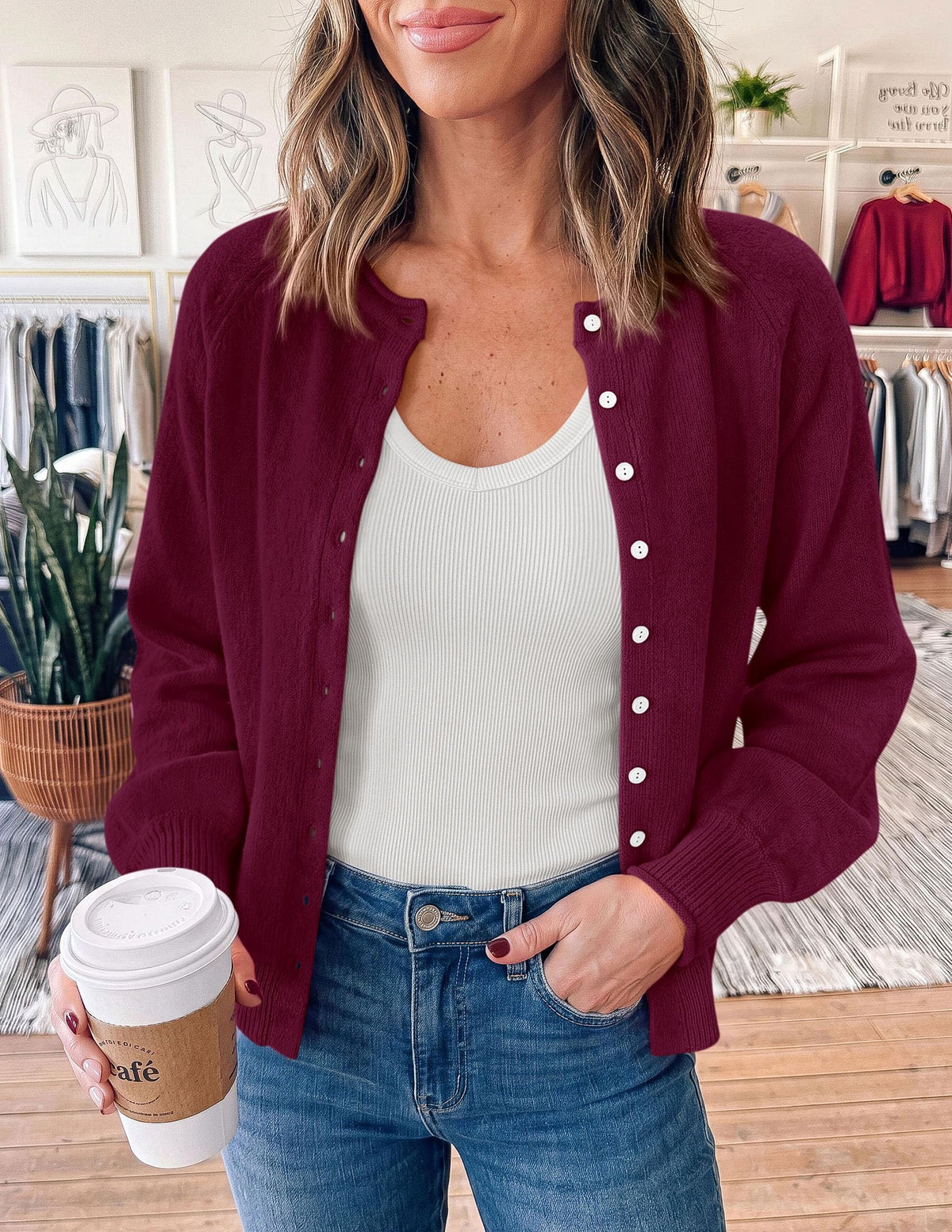 PRETTYGARDEN Women's Knit Cardigan Lightweight Cozy Sweaters Comfy Long Sleeve Work Tops, Button Down Shirts, Rolled Edges, Casual Fall Clothes for Going Out, Holiday, Winter Layering